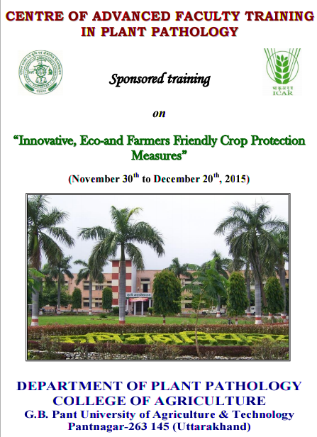 Training On Innovative, Eco-and Farmers Friendly Crop Protection Measures 2015