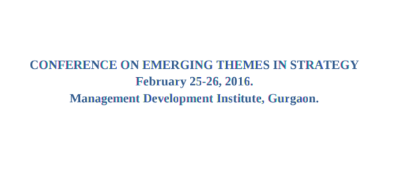 Conference On Emerging Themes In Strategy