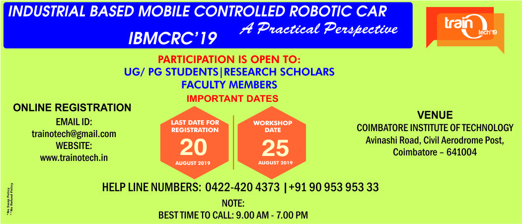 INDUSTRIAL BASED MOBILE CONTROLLED ROBOTIC CAR -  IBMCRC?19